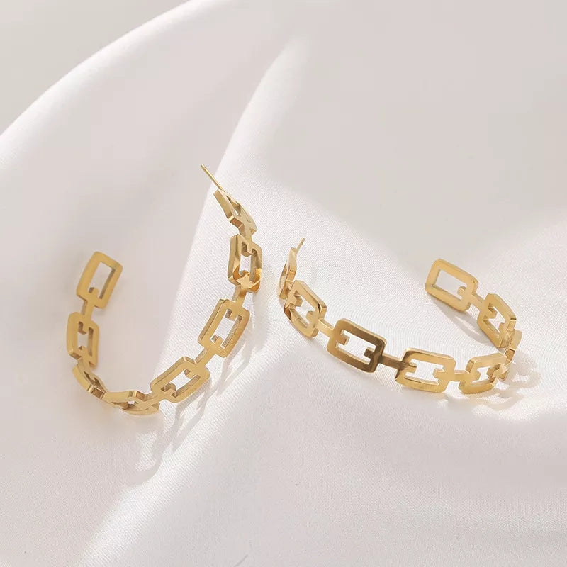 Aniya Chain Semi-Hoop Earrings